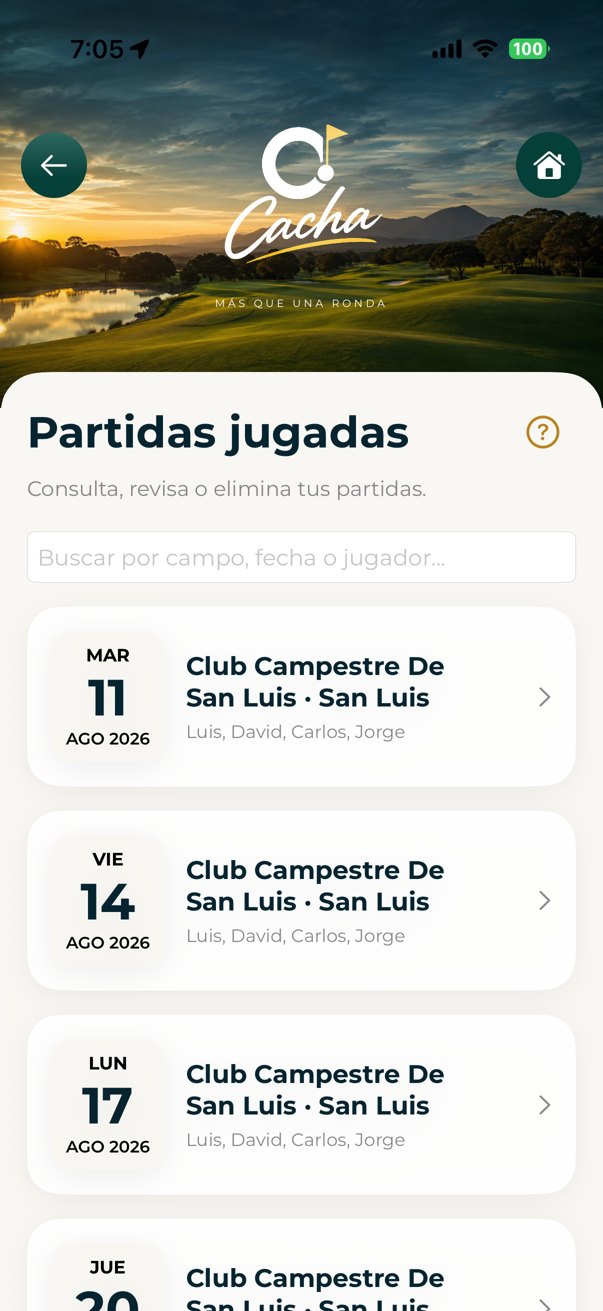 Historial de rondas